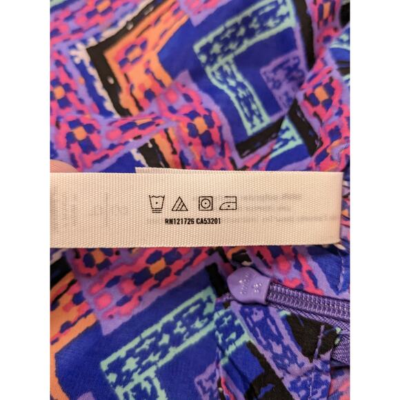 Bethany Mota Aeropostale Dress Small Purple Geometric Strappy Zipper Boho Mini - Picture 6 of 11